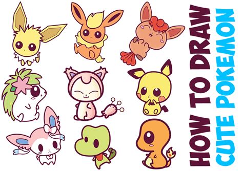 easy pokémon drawing|How to draw Pokemon characters .